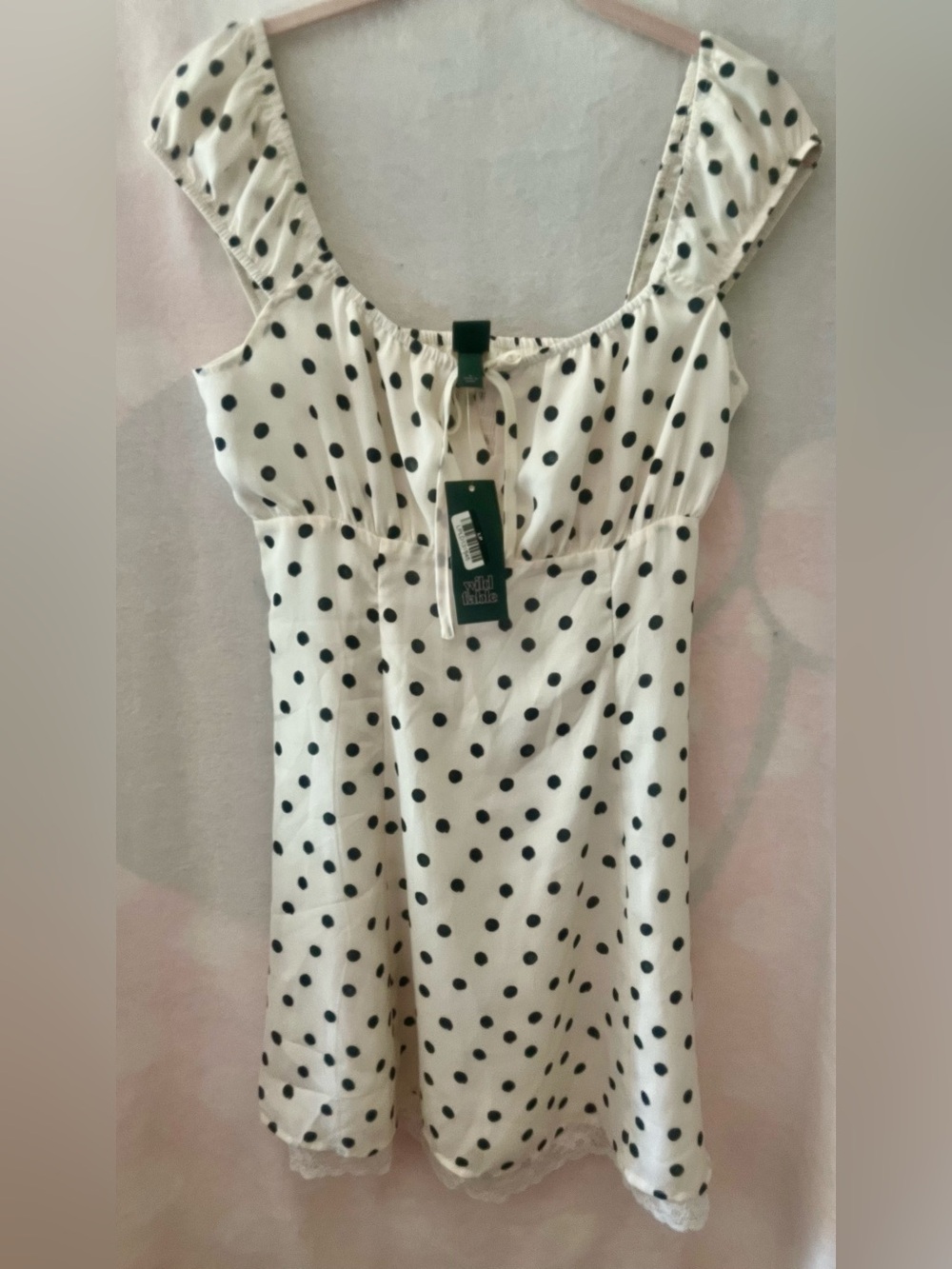 wild fable White Dress with Black Polka Dots